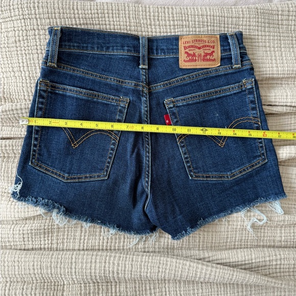 Levi's Dark Indigo Denim Cutoff Shorts - Picture 3 of 3